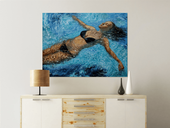 Girl swimming65(48x36 in)