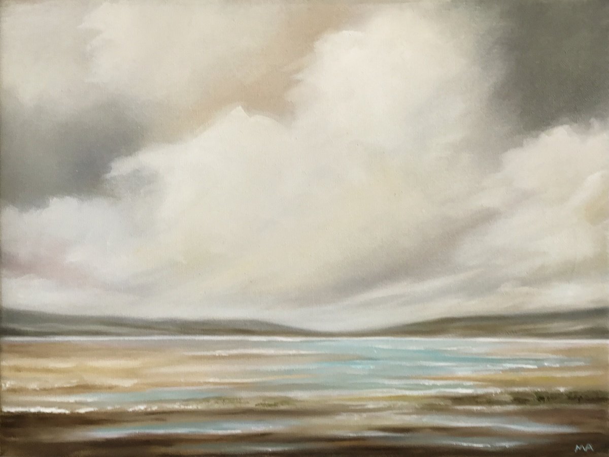 Across The Bay - Original Landscape Oil Painting on Stretched Canvas by MULLO ART