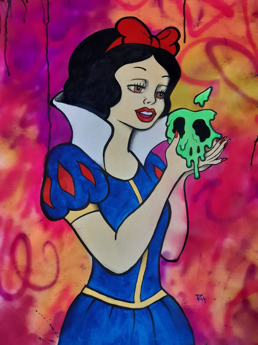 Urban And Pop Portrait Painting By Ross Hendrick, 29 X 42", The Poison Apple, Original Artwork