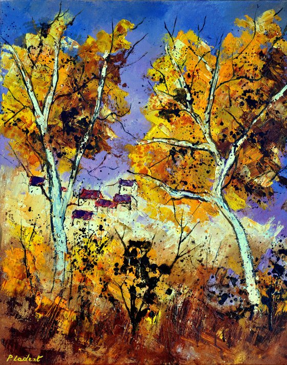 Two trees in autumn