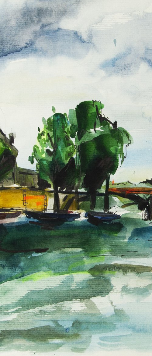 Pont des Arts (Paris) by VALDA ROSE ART GALLERY