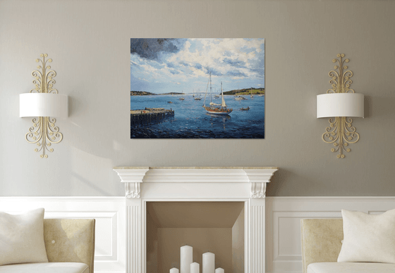 Morning sun on the Lunenburg bay (36x48x1.5")