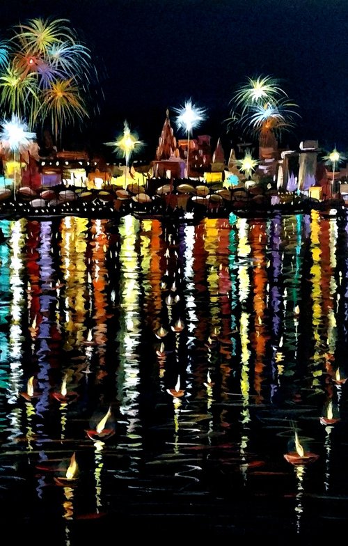Beauty of Deepawali Night at Varanasi by Samiran Sarkar