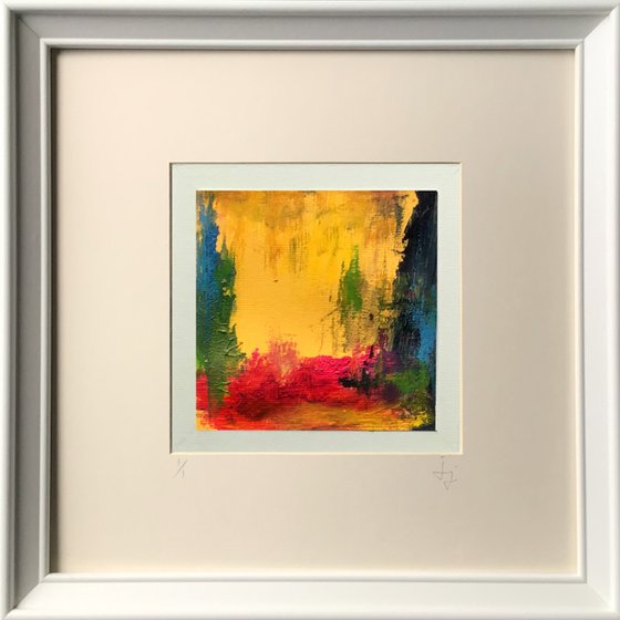 Fuse 2 (Yellow) - Framed, ready to hang painting