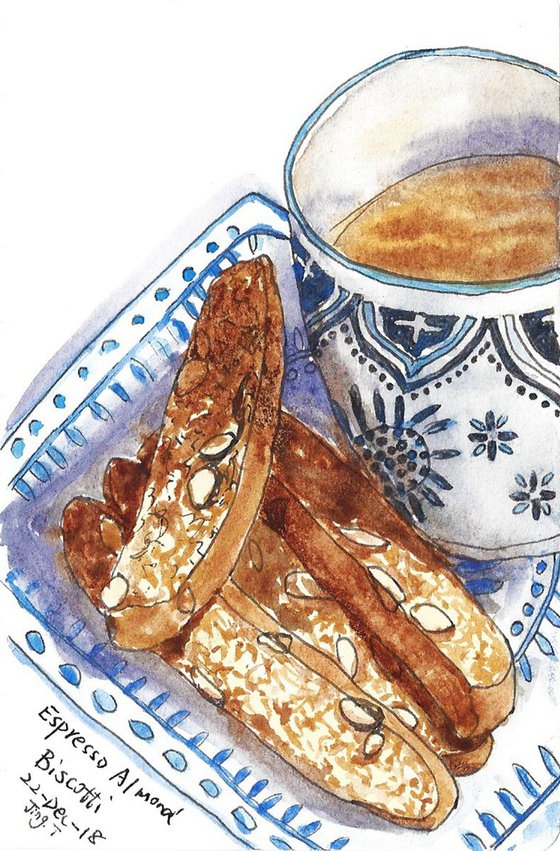 Almond Biscotti miniature painting