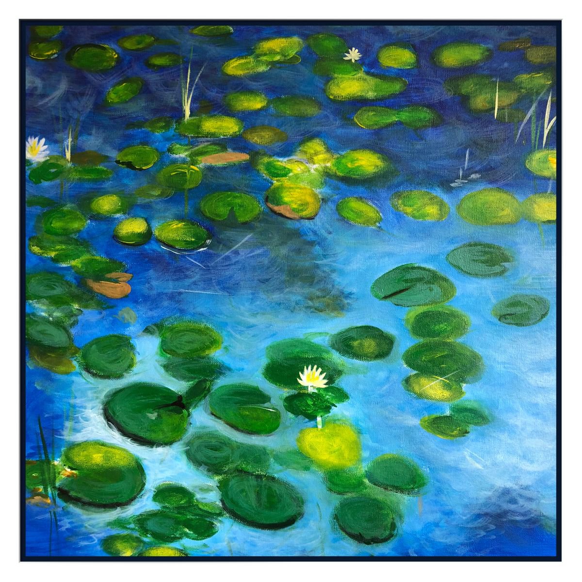  Monets Lilies By Shabs Beigh, 24 X 24, Artwork For Sale On Artfinder
