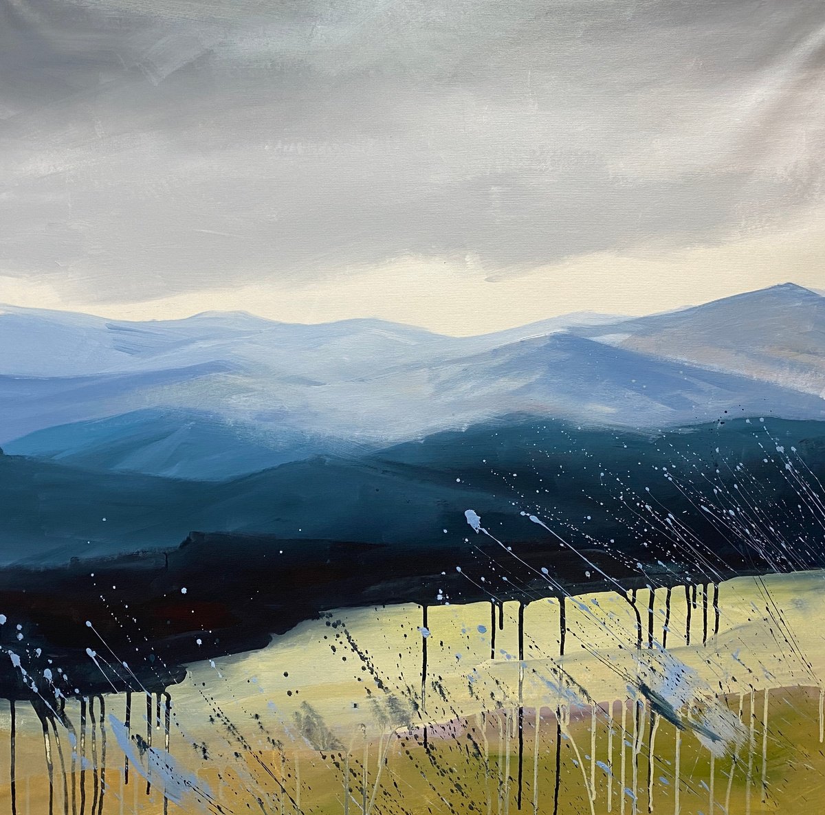 Impressionistic Landscape Acrylic Painting By Helen Mount, 35 X 35, Spring Breath, Original Artwork