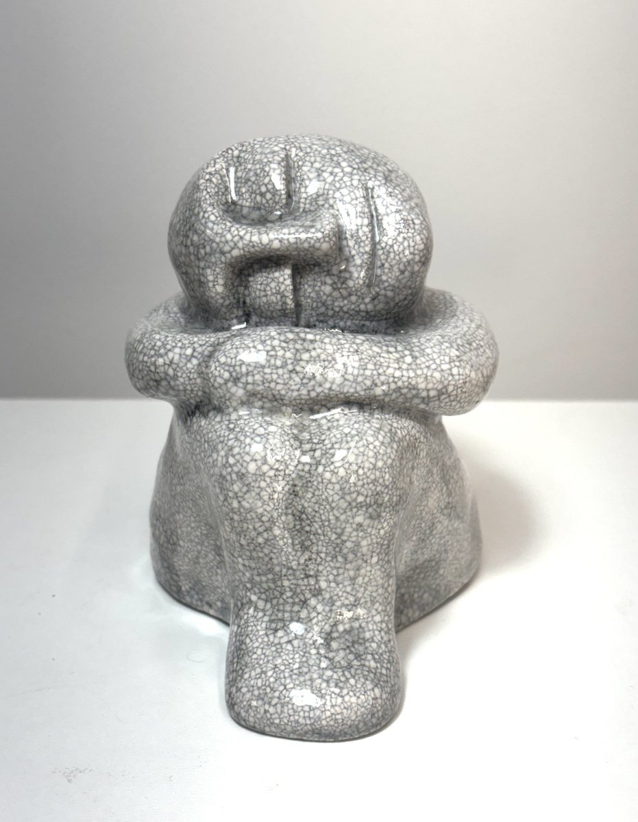 Portrait Clay Sculpture By Ej Mack, 4 X 4, Peace No.5, Original Artwork