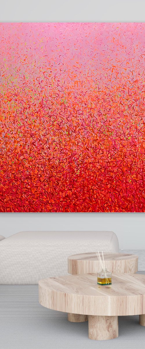 Neon Garden Three- 170 x 170cm acrylic on canvas by George Hall