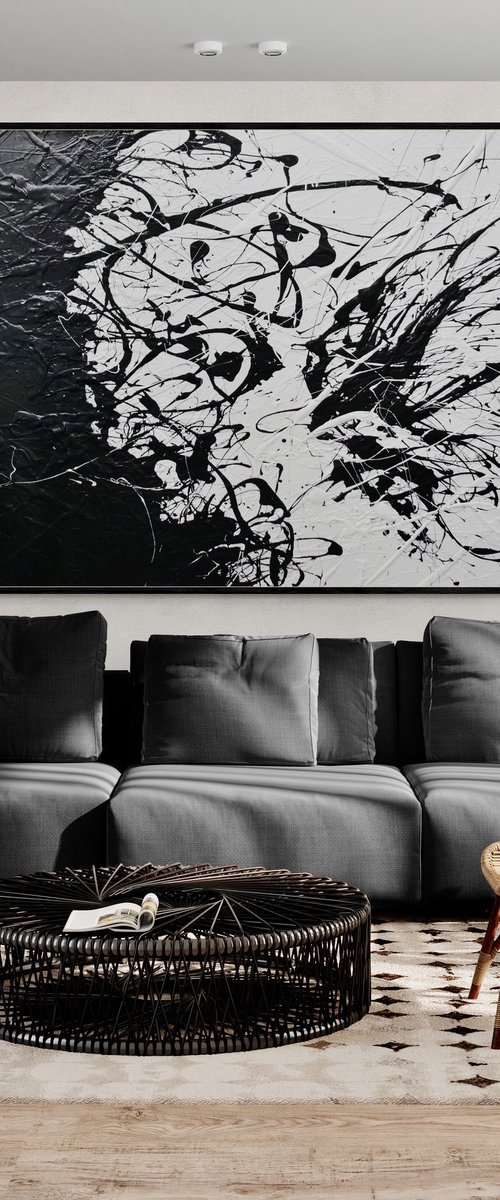 Skittled 250cm x 150cm Textured Abstract Art by Franko