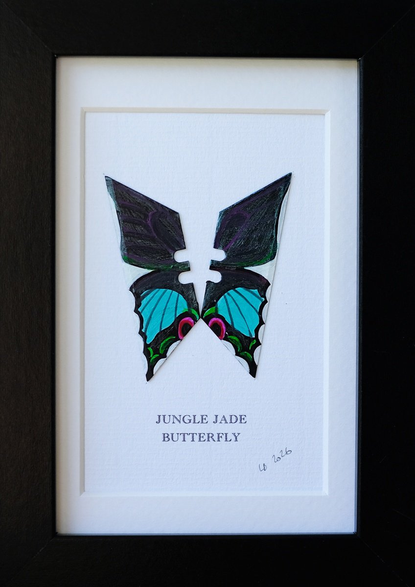 Photorealistic Collage , Jungle Jade Butterfly By Lene Bladbjerg, 5 X 7, Artwork For Sale On Artfinder