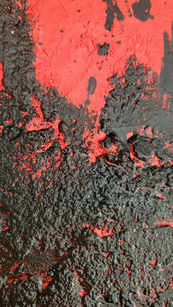 Red Black Abstrakt Acryl