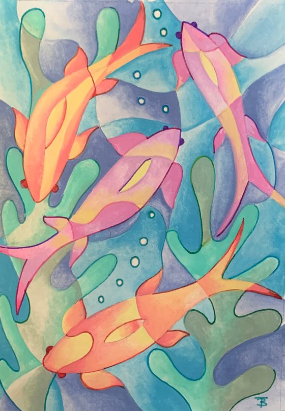 The Four Pastel Fish