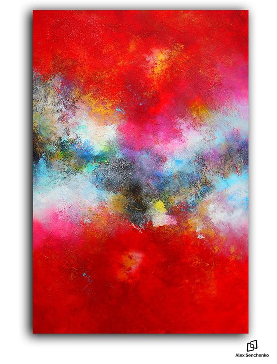 150x100cm. / extra large painting / Alex Senchenko © 2018 / Red Fog