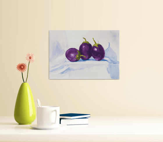 Still life with brinjals - aubergines 17