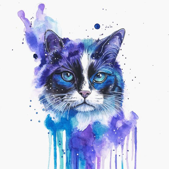 Colourful Cat Painting