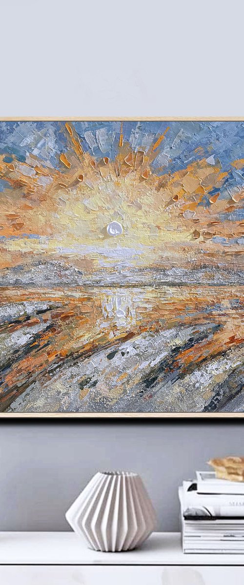Radiant Gold Sunset by Lana Guise