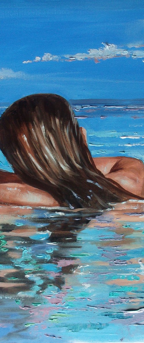" BREATH ... "-  liGHt  ORIGINAL OIL PAINTING, GIFT, PALETTE KNIFE (2021) by Monika Luniak