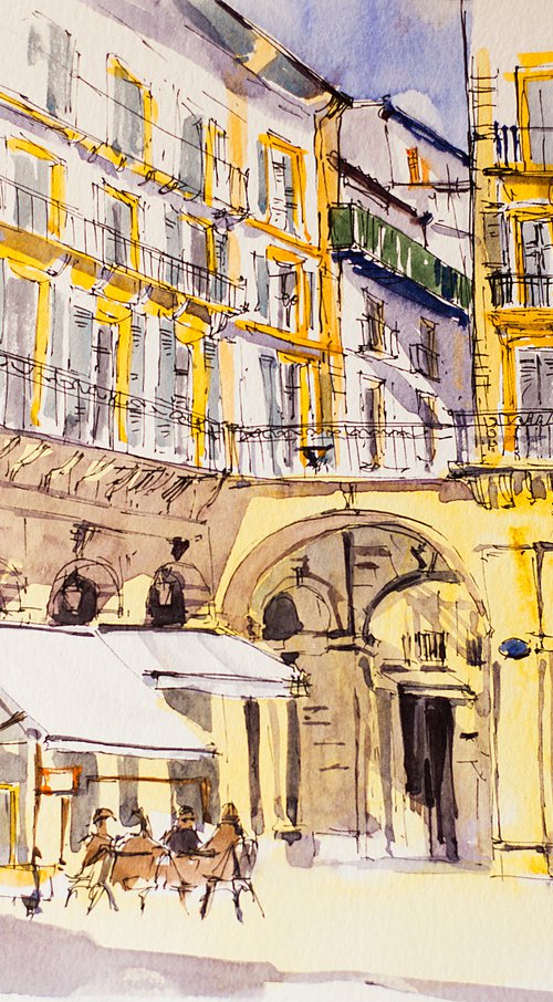 San Sebastian. Street sketch by Sasha Romm