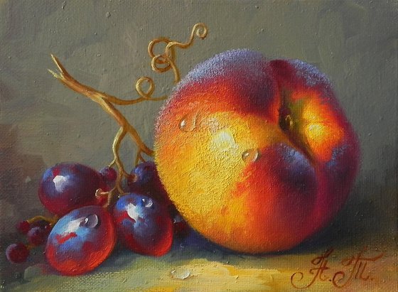 "Ripe fruits"  Oil on canvas Kitchen decor 2021
