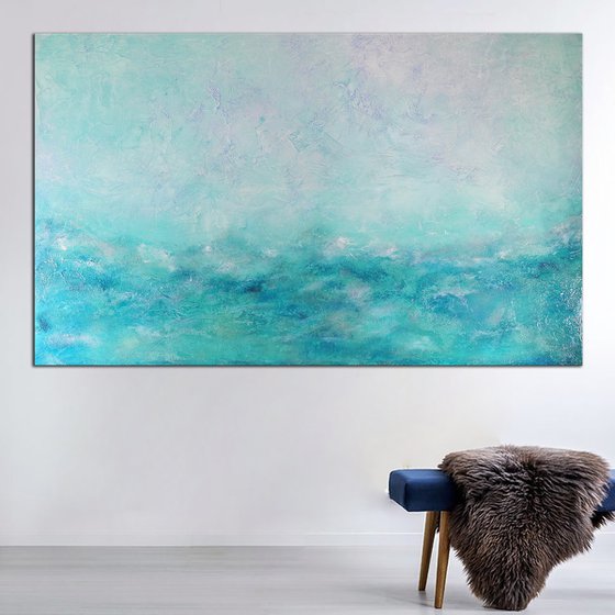 Bahamas Blue - Large Abstract Painting 60"x36"