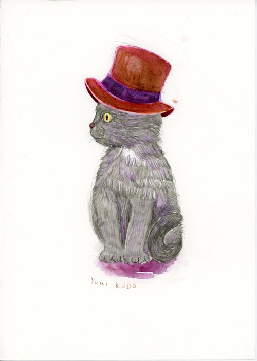Cat in a top hat by Yumi Kudo
