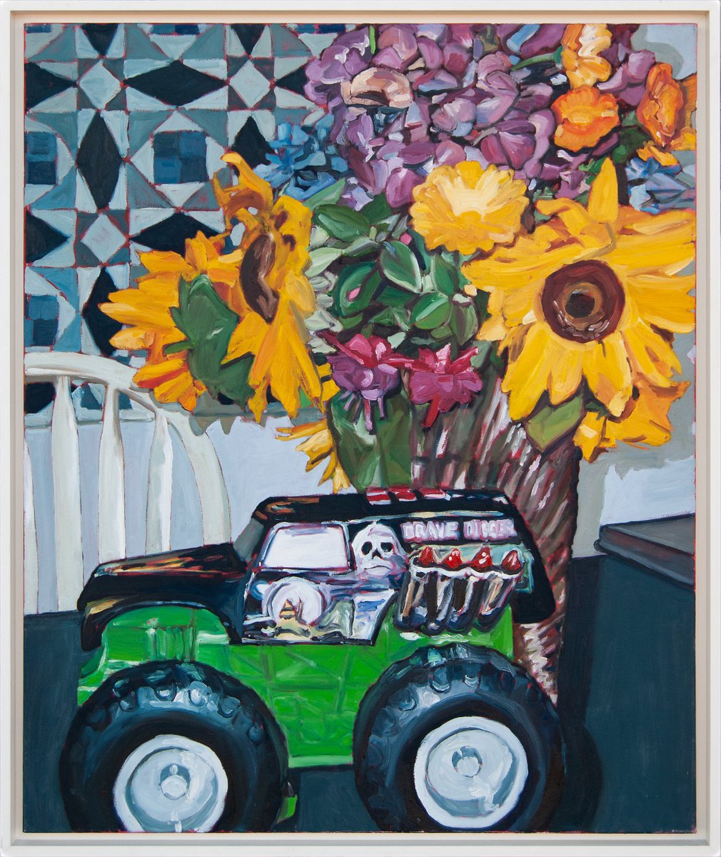 Expressive Still Life Oil Painting By Ishai Rimmer, 42 X 50, Gravedigger, Original Artwork