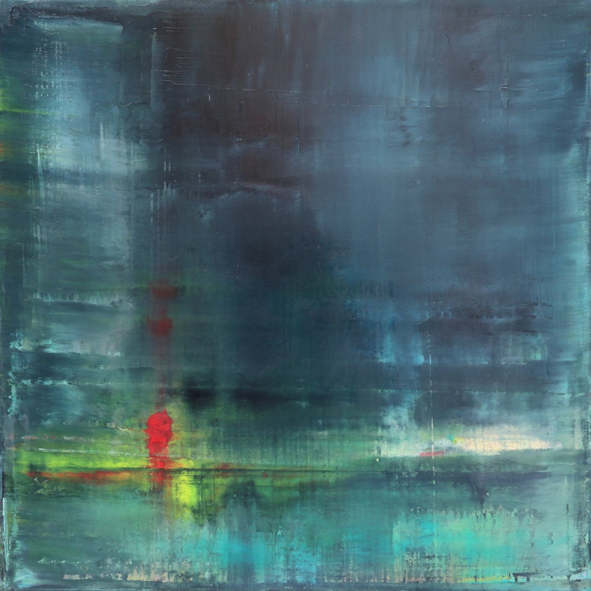 Abstract Landscape Oil Painting By Howard Sills, 20 X 20, The Whispering, Original Artwork