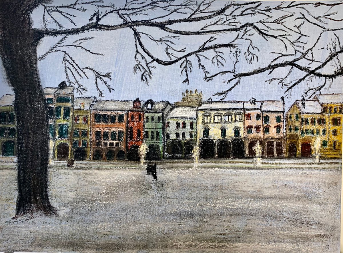 Snowing in the square by Elisabetta Mutty