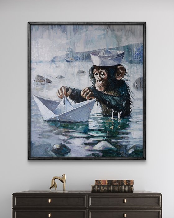 Portrait of little monkeys - Triptych