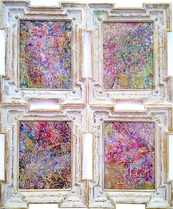 'Fabric of memories' Polyptych 25” x 7,5”