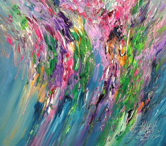 Pink Turquoise Flowery L 1