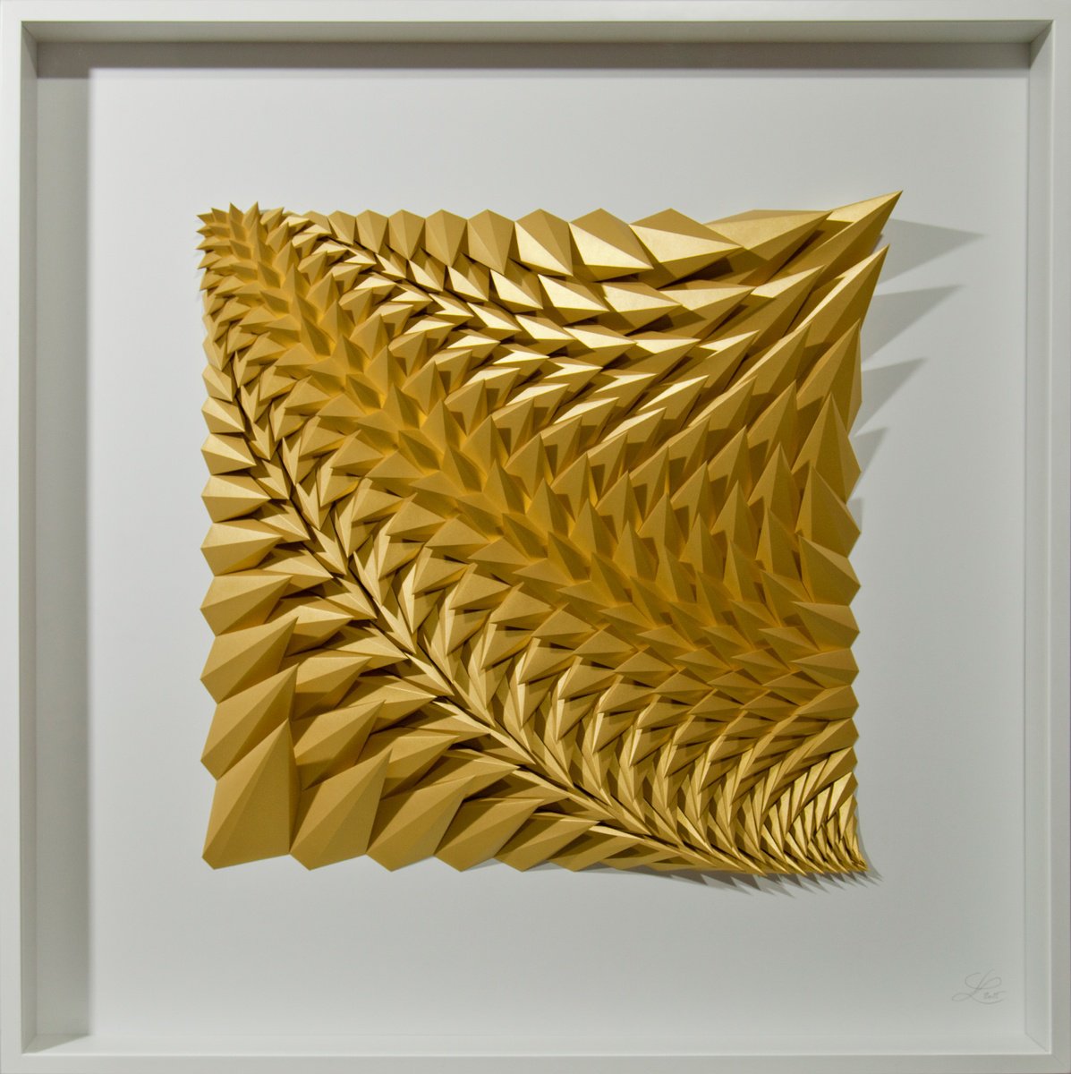 Geometric Abstract Sculpture By Letovbarski Artlab, 41 X 41", Golden Equilibrium, Original Artwork