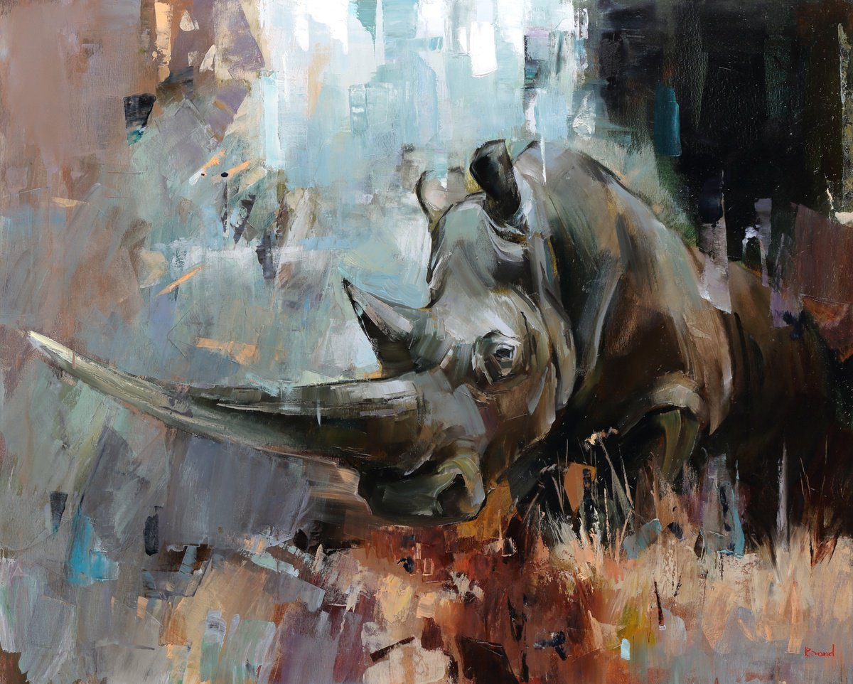 Expressive Animal Oil Painting By Tetiana Bond, 39 X 31", Singleton, Original Artwork