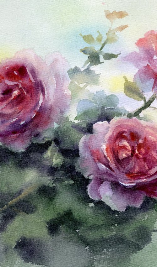 A branch of red roses by Yulia Evsyukova