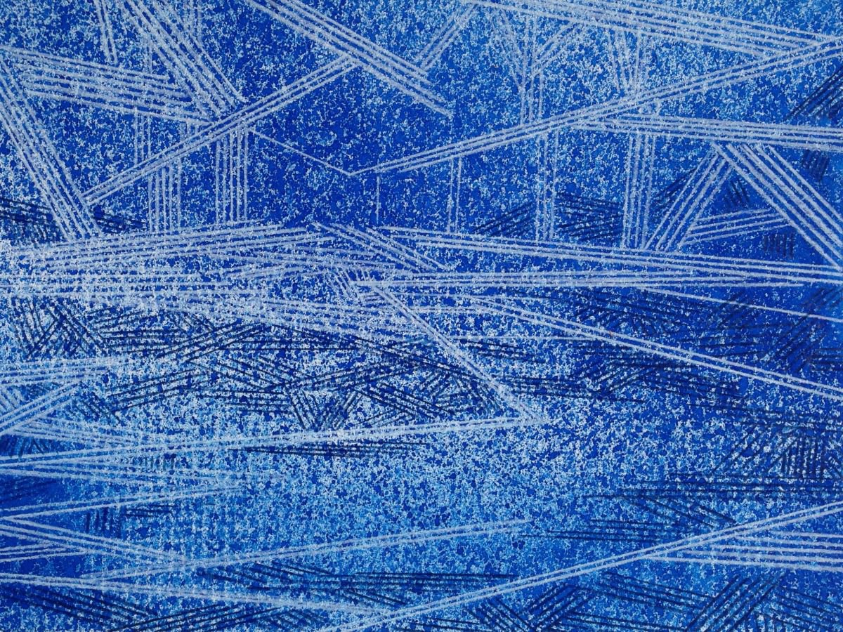 Resonating Line in Blue Series #14 by Kenneth Hart