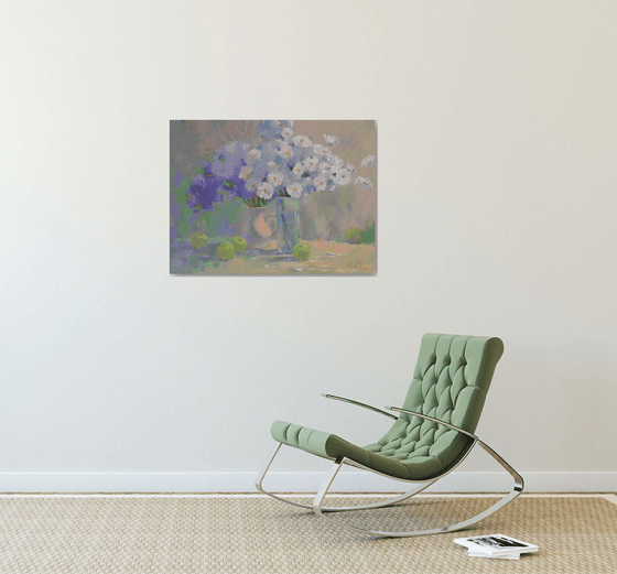 "Morning with flowers" Flower inspiration, oil on canvas, flower painting, One of a kind artwork