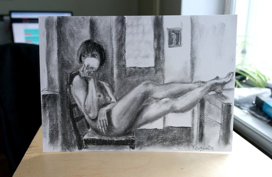 Female Figure 34 Charcoal Sketch