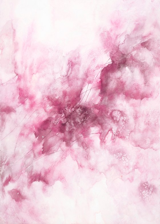 Textured abstract floral painting "Summer dreams"