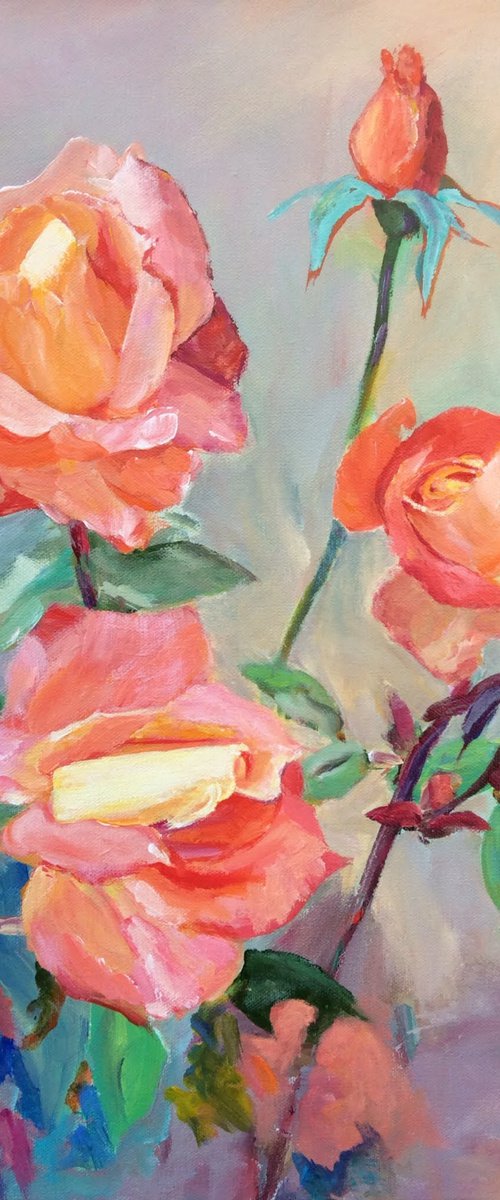 Orange roses by Irene Schaefer