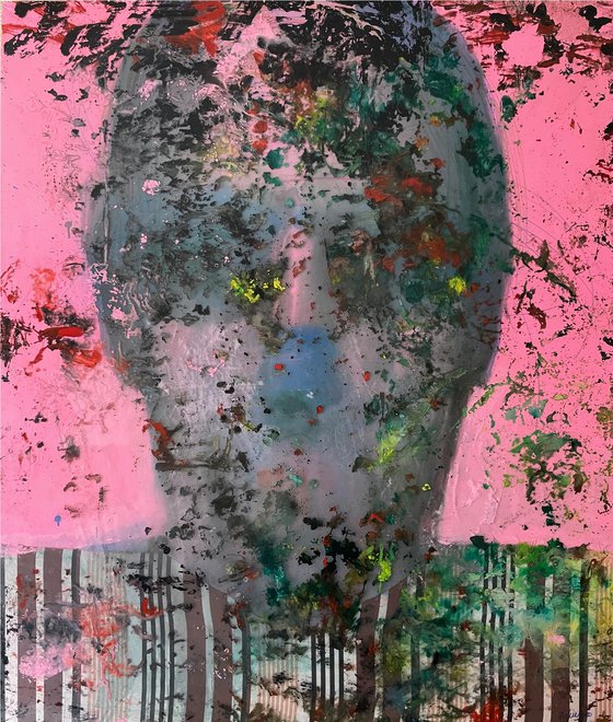 Abstract Face in pink