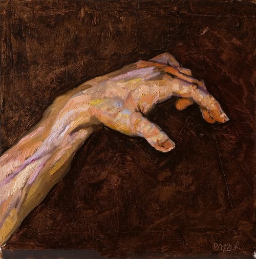 impressionist hand on black background by Olivier Payeur