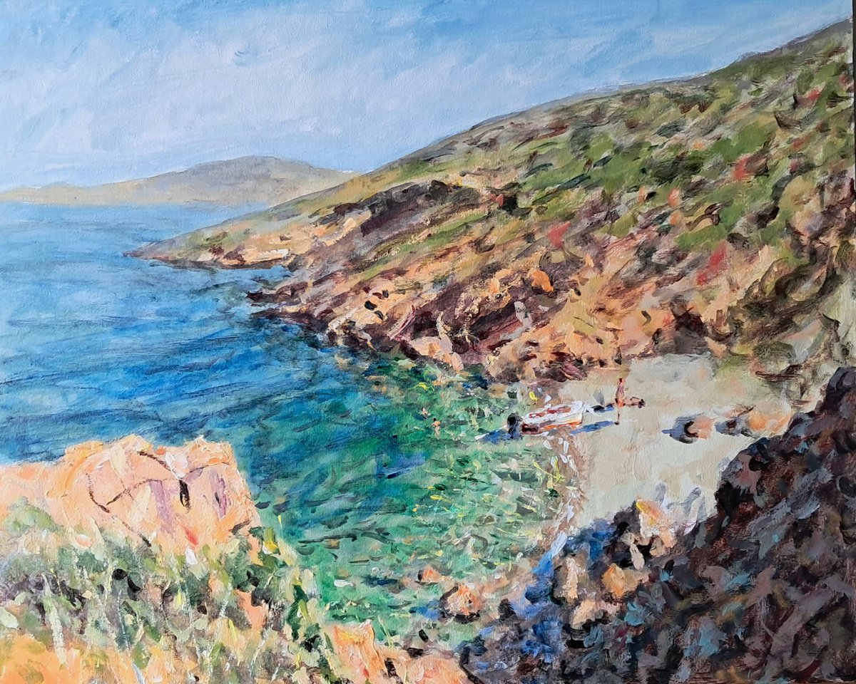  Rocky Beach By Dimitris Voyiazoglou, 20 X 17, Artwork For Sale On Artfinder