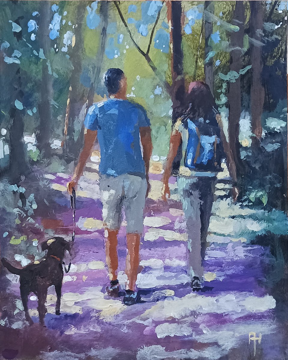 Impressionistic Landscape Acrylic Painting By Alan Harris, 8 X 10, Vision Of Nature, Original Artwork