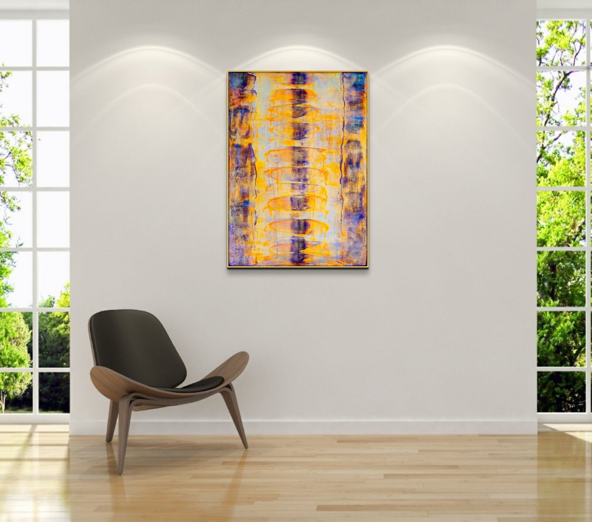 Expressive Abstract Painting By Elide Pizzini, 20 X 28, July, Original Artwork