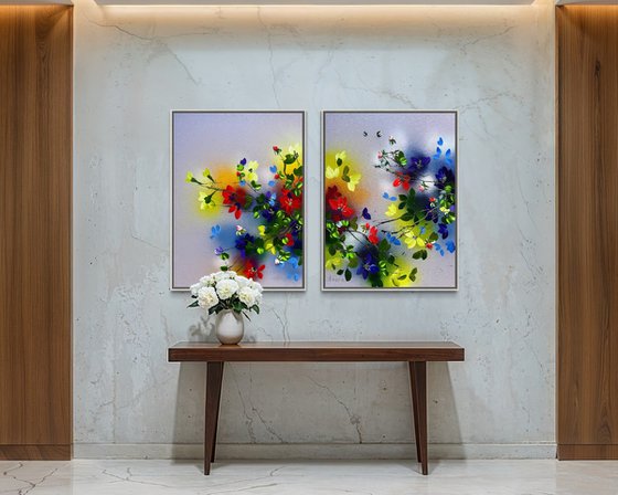 Where Colors Meet - Diptych