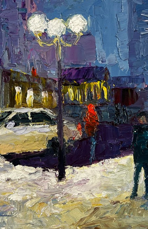 Winter Evening in the City by Boris Serdyuk
