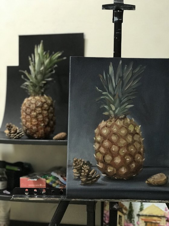 Still life Pineapple oil painting 24x33cm