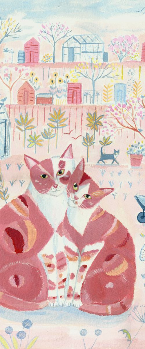 Cats with allotments by Mary Stubberfield