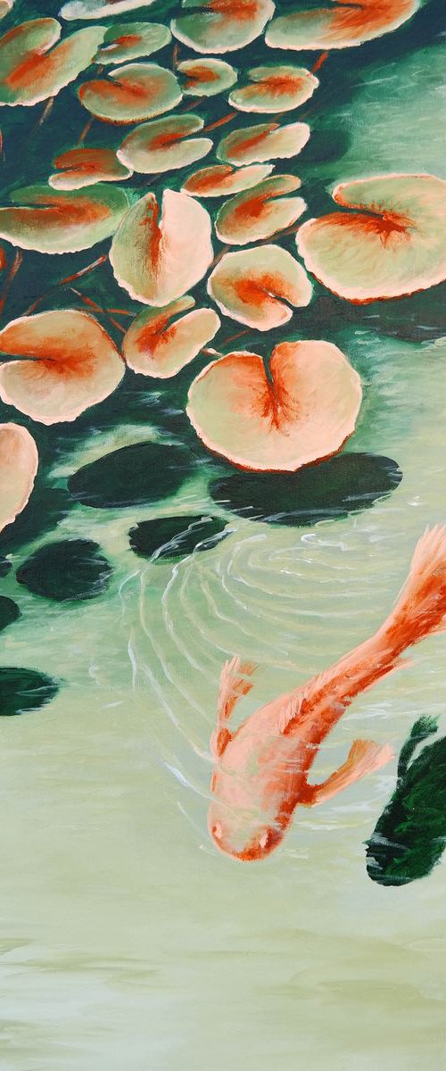 Pond - Water Lilies and the koi by Danijela Dan